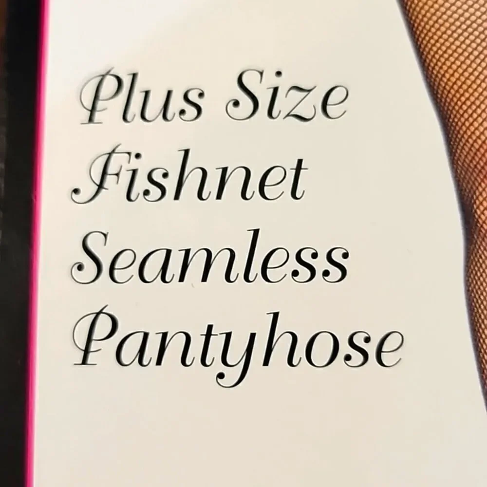 Music Legs- Plus Size Black Fishnet Seamless Pantyhose, NWOT